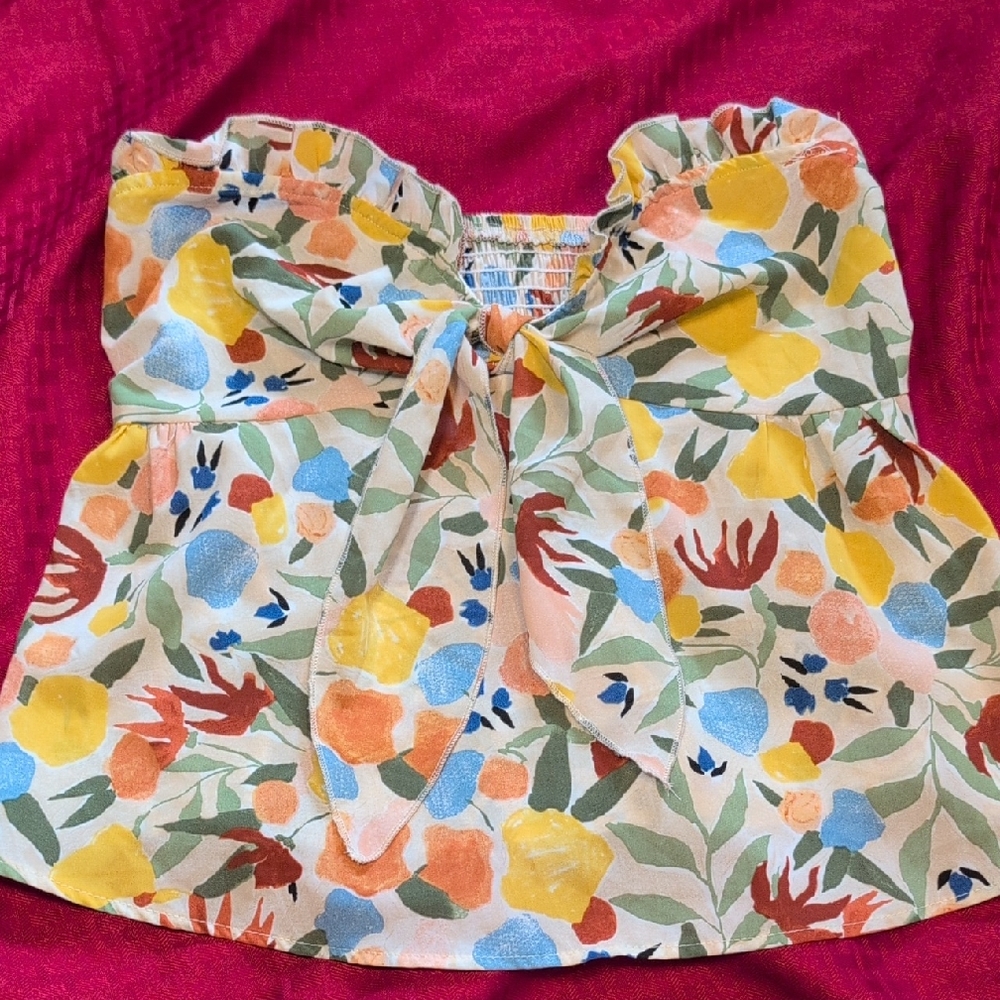 SHEIN Multicolor Floral Strapless Top